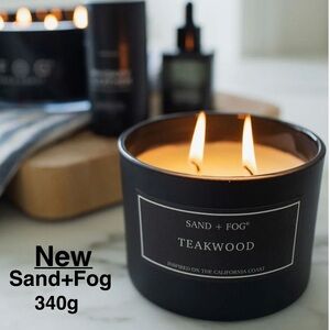 New Sand + Fog Teakwood Luxury Scented Soy Blend Candle 12oz ⭐️⭐️⭐️⭐️